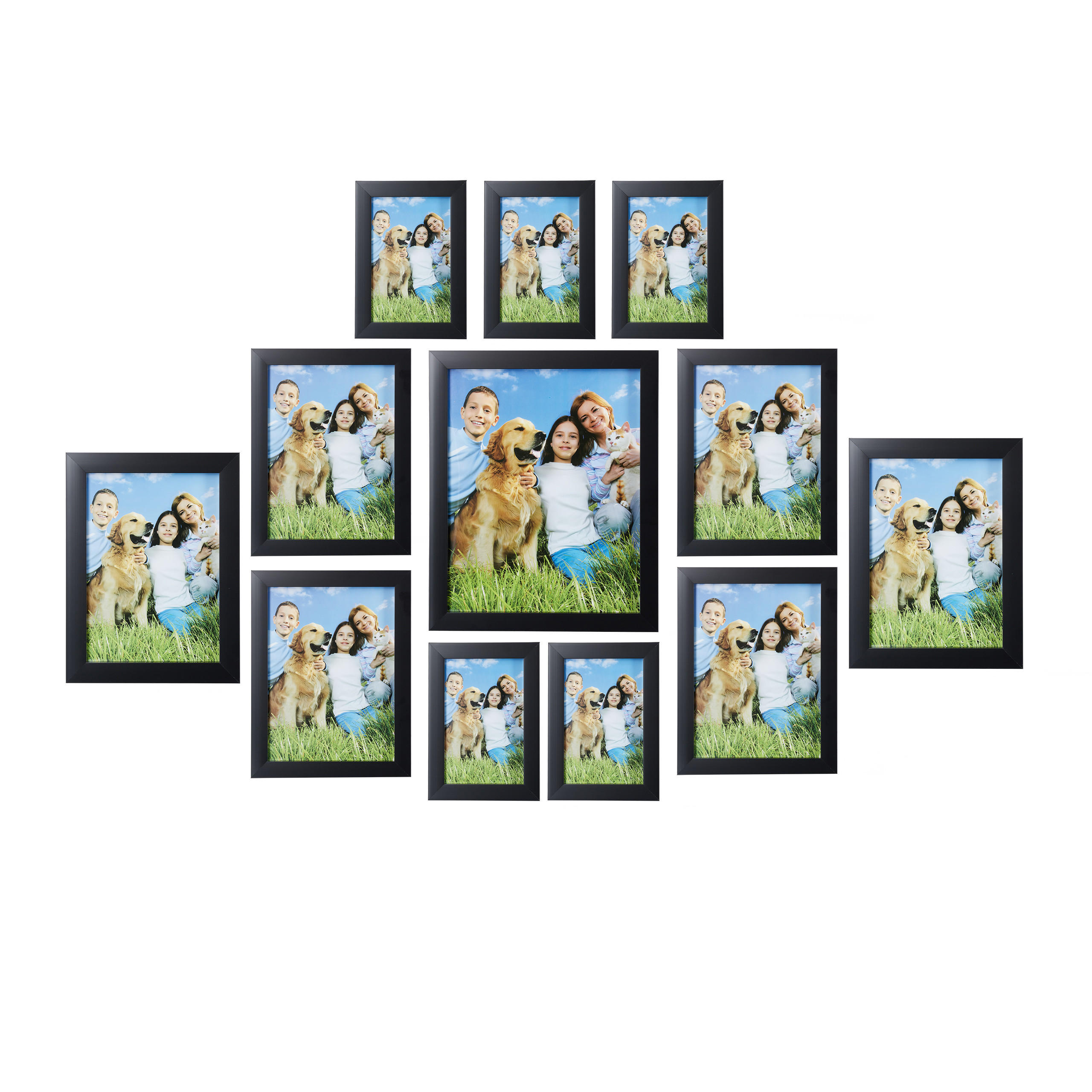 12XBILDERRAHMEN - Schwarz, Kunststoff (23/28/2cm) - Relaxdays