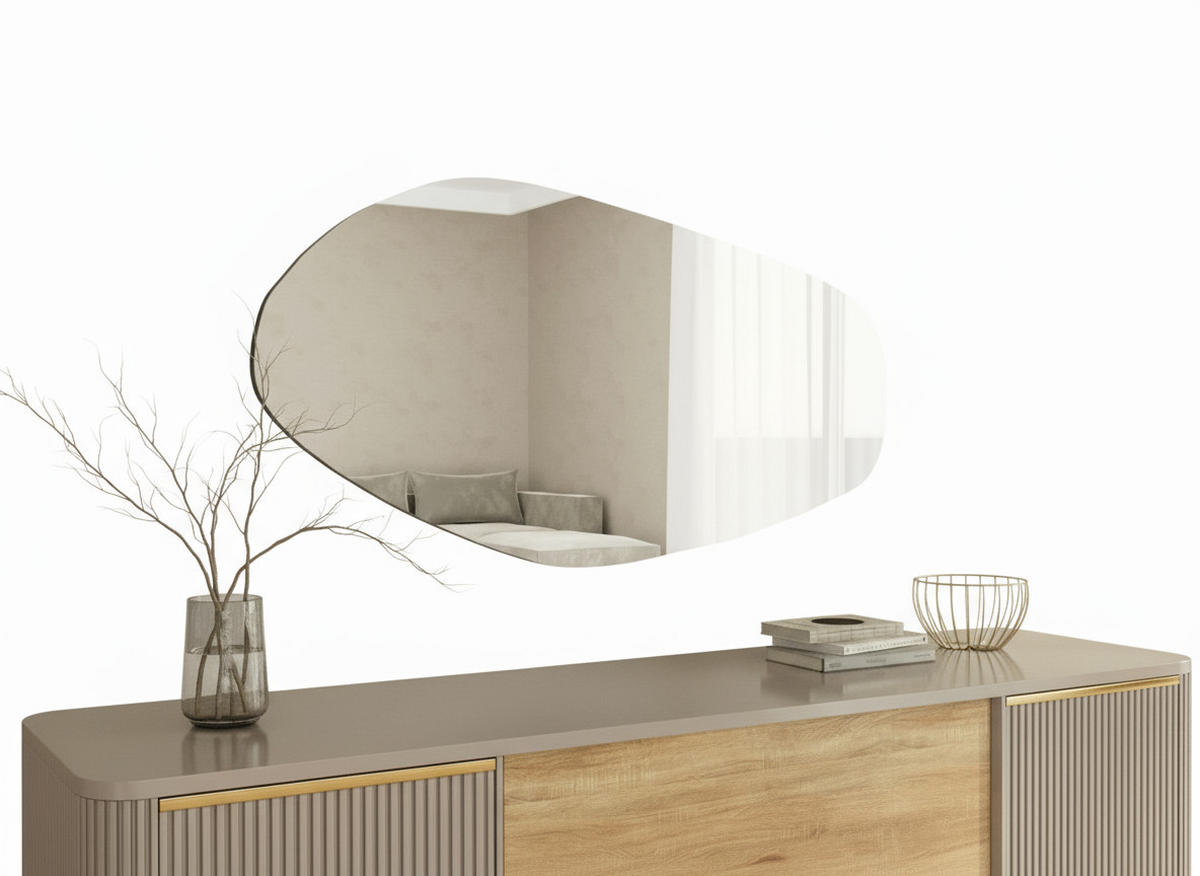 WANSPIEGEL Transparent asymmetrisch, rahmenlos - Transparent, Glas (60/120/2cm) - Ibonto