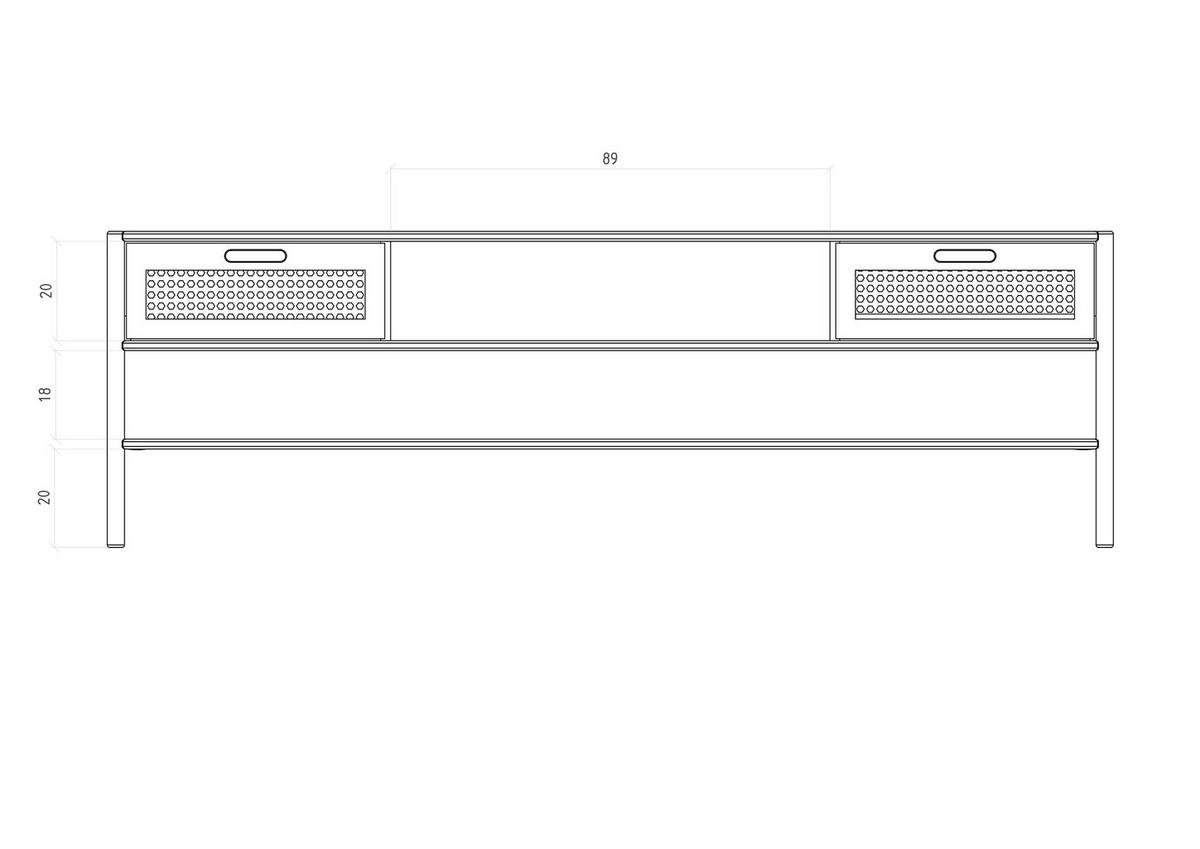 TV-SCHRANK INA Wildeiche - Alteiche, Holz (204/64/46cm) - byoak