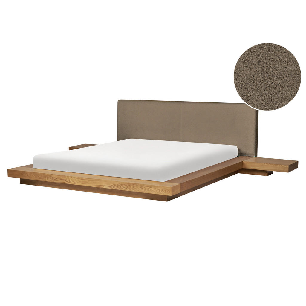 Beliani POSTEL s roštem 160/200 cm MDF deska Světle hnědá Zen
