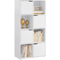 BÜCHERREGAL mit 8 Fächern, 60x120x30 cm, Weiß - Weiß, Holzwerkstoff (60/120/30cm) - Woltu