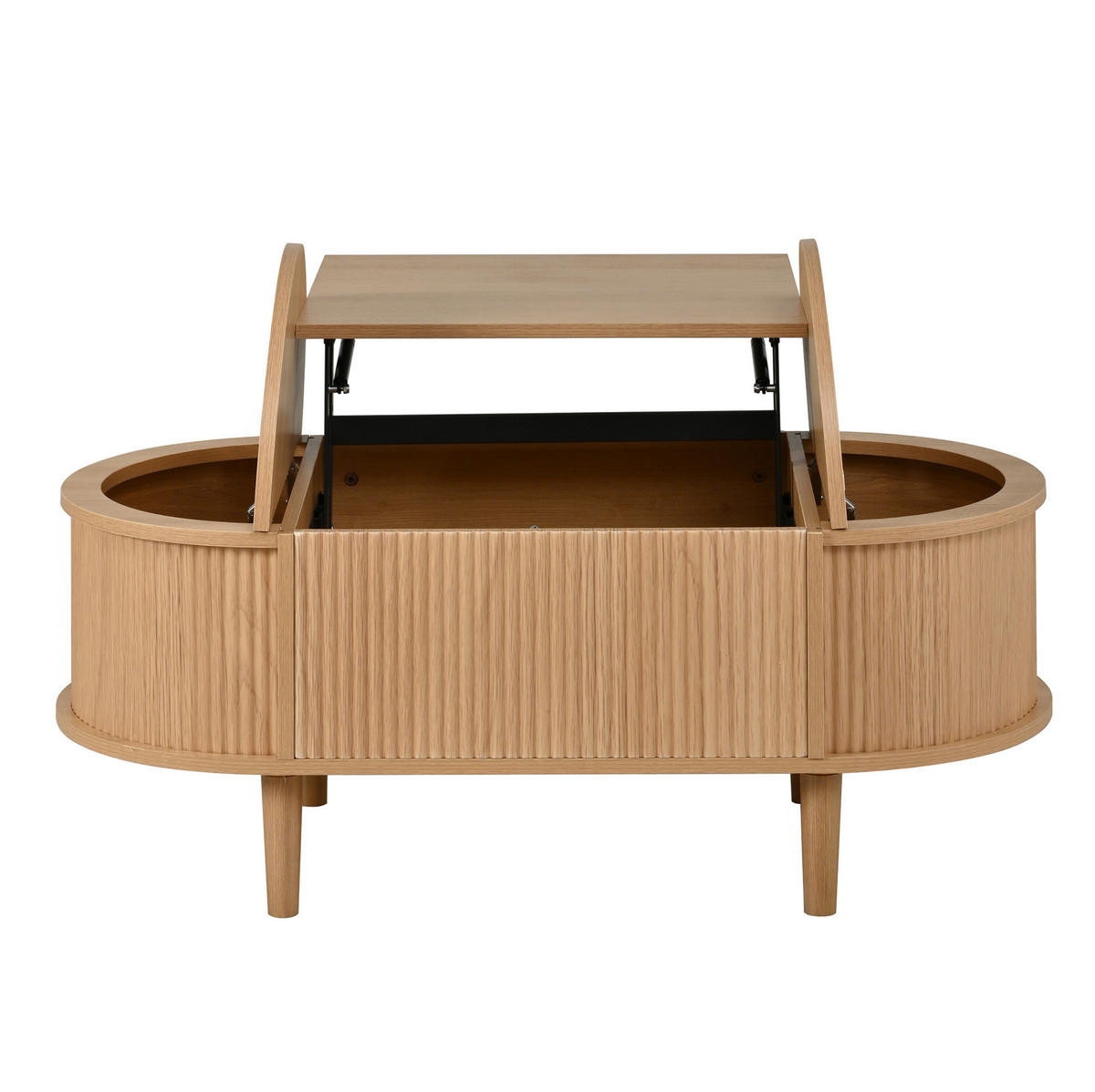 COUCHTISCH 100/48/53,5 cm mit höhenverstellbarer Tischplatte und Stauraum, Eiche - Eichefarben, Holzwerkstoff (100/48/53.5cm) - Redom