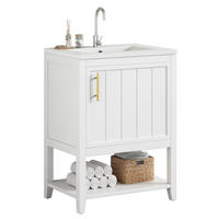 WASCHTISCHKOMBI 61x47x87cm in Weiß, wasserdicht & rutschfest - Weiß, Holzwerkstoff (61/87/47cm) - Modfu