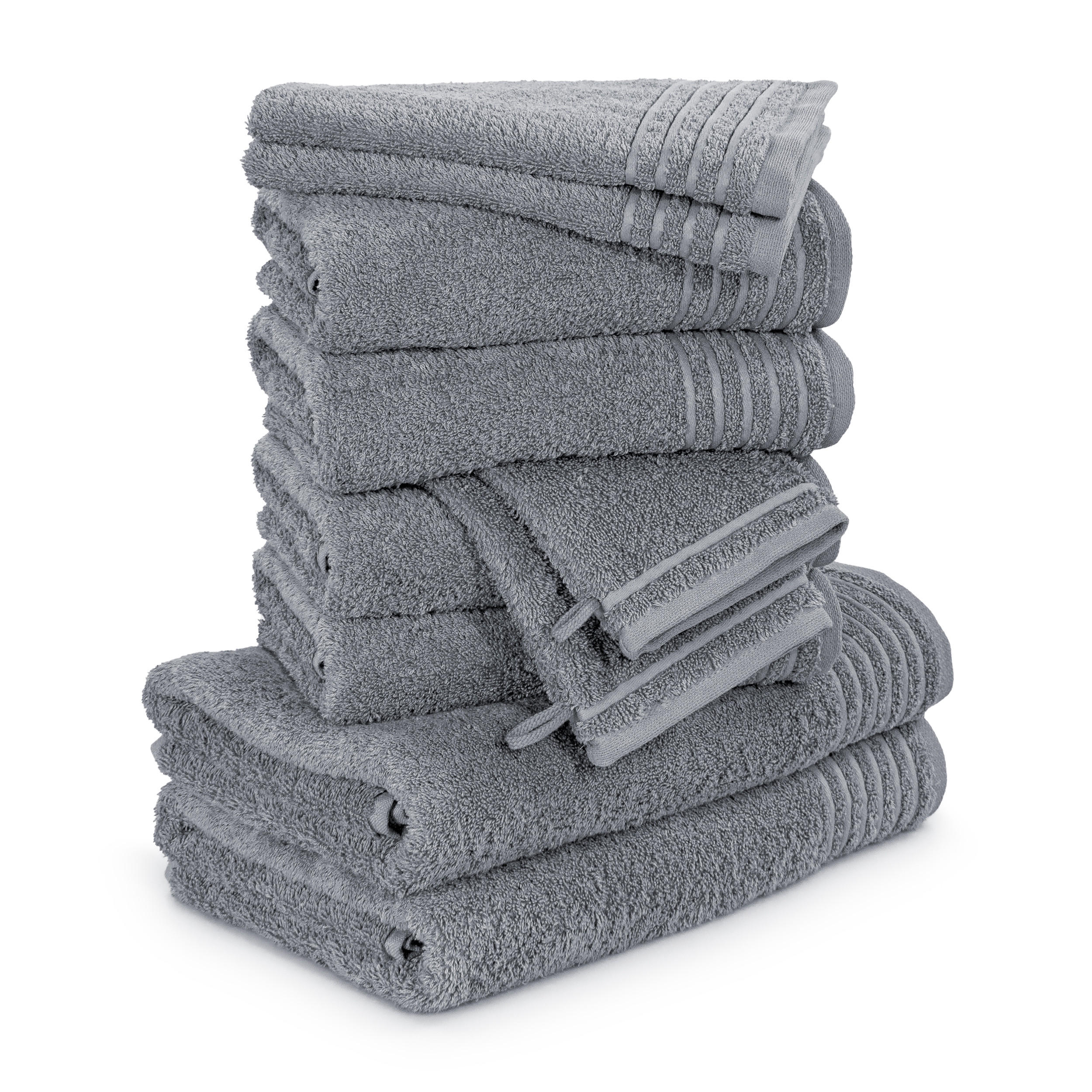 HANDTUCHSET NEW CLASSIC 10-TLG - Grau, Textil (50/100cm) - MÖVE