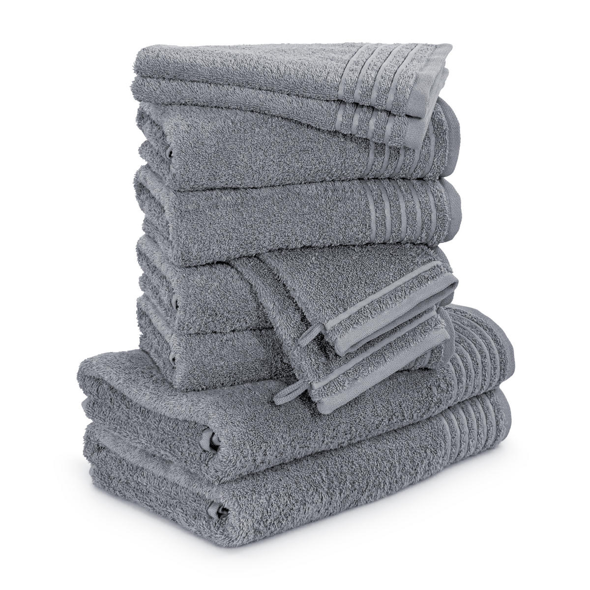 HANDTUCHSET NEW CLASSIC 10-TLG - Grau, Textil (50/100cm) - MÖVE