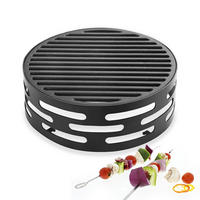 WOKAUFSATZ FÜR FEUERPLATTE 25 cm - Schwarz, Metall (25/15/25cm) - Oleio