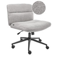 SCHREIBTISCHSTUHL Bouclé Hellgrau Catlin - Hellgrau, Textil (64/80/68cm) - Beliani