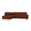 ECKSOFA Floe Terrakotta Cord - Terracotta/Schwarz, Holz/Kunststoff (290/231cm) - S-Style Möbel