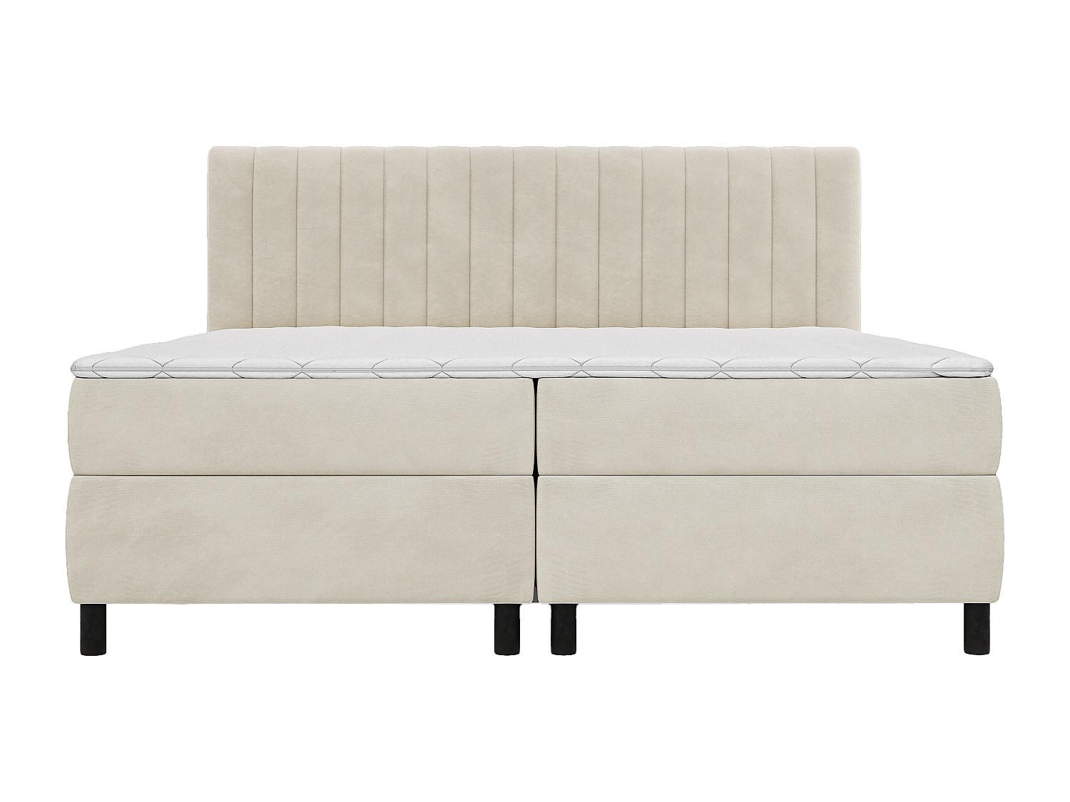 BOXSPRINGBETT - 2 Personen - stoff - beige Donisi - Beige, Textil (90/200cm) - Vente-Unique