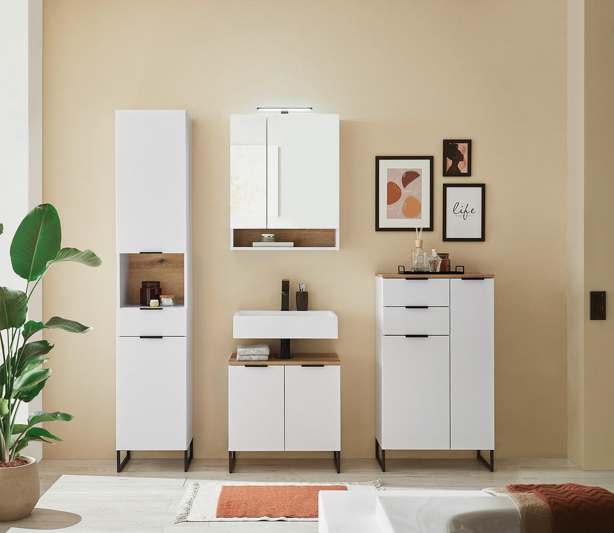 MIDISCHRANK mit 2 Schubladen - Weiß, Holzwerkstoff (60/106/32cm) - home24