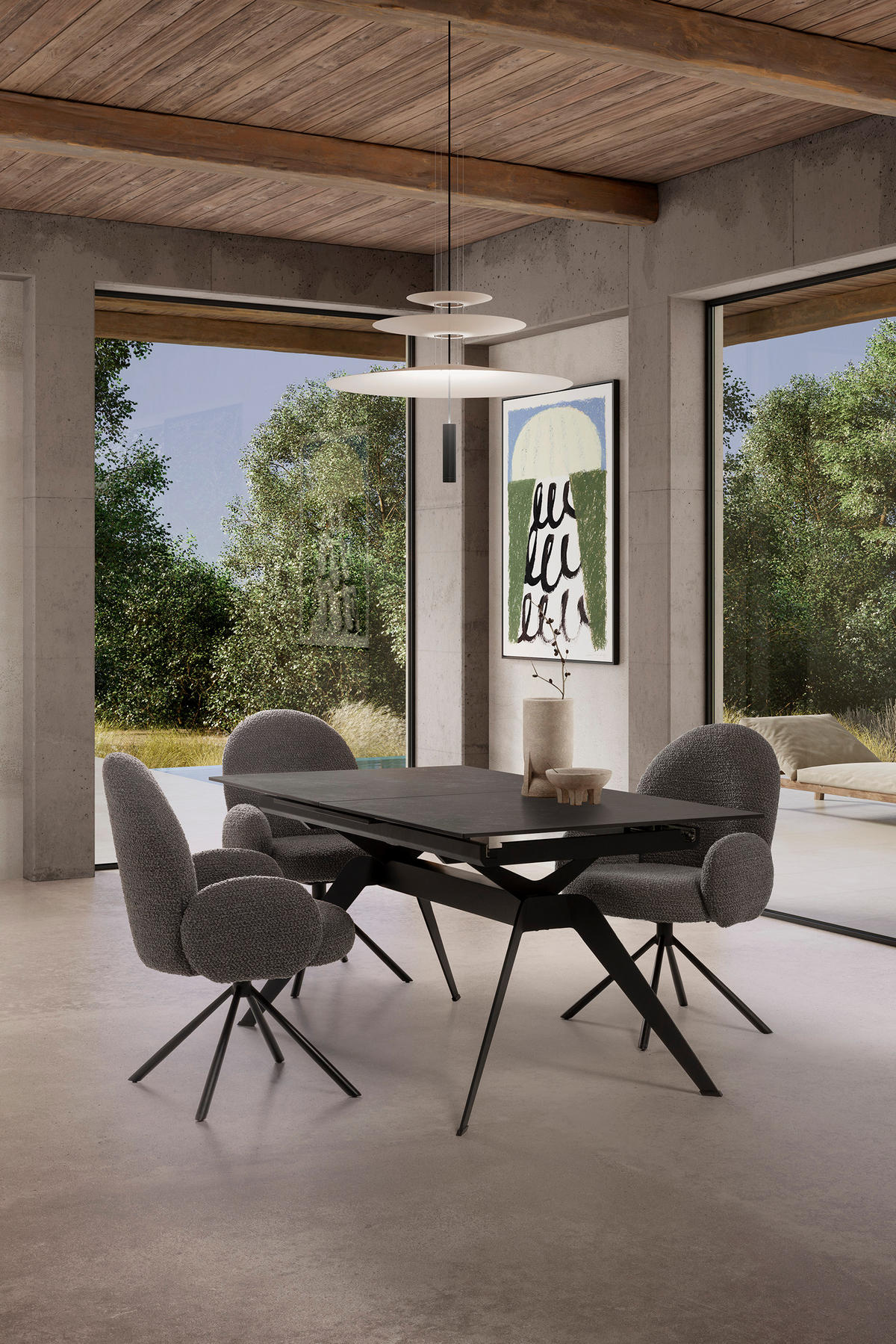 ESSZIMMERSTUHL Dario Grau 65/60/50 cm - Dunkelgrau, Textil (60/50/65cm) - Drawer