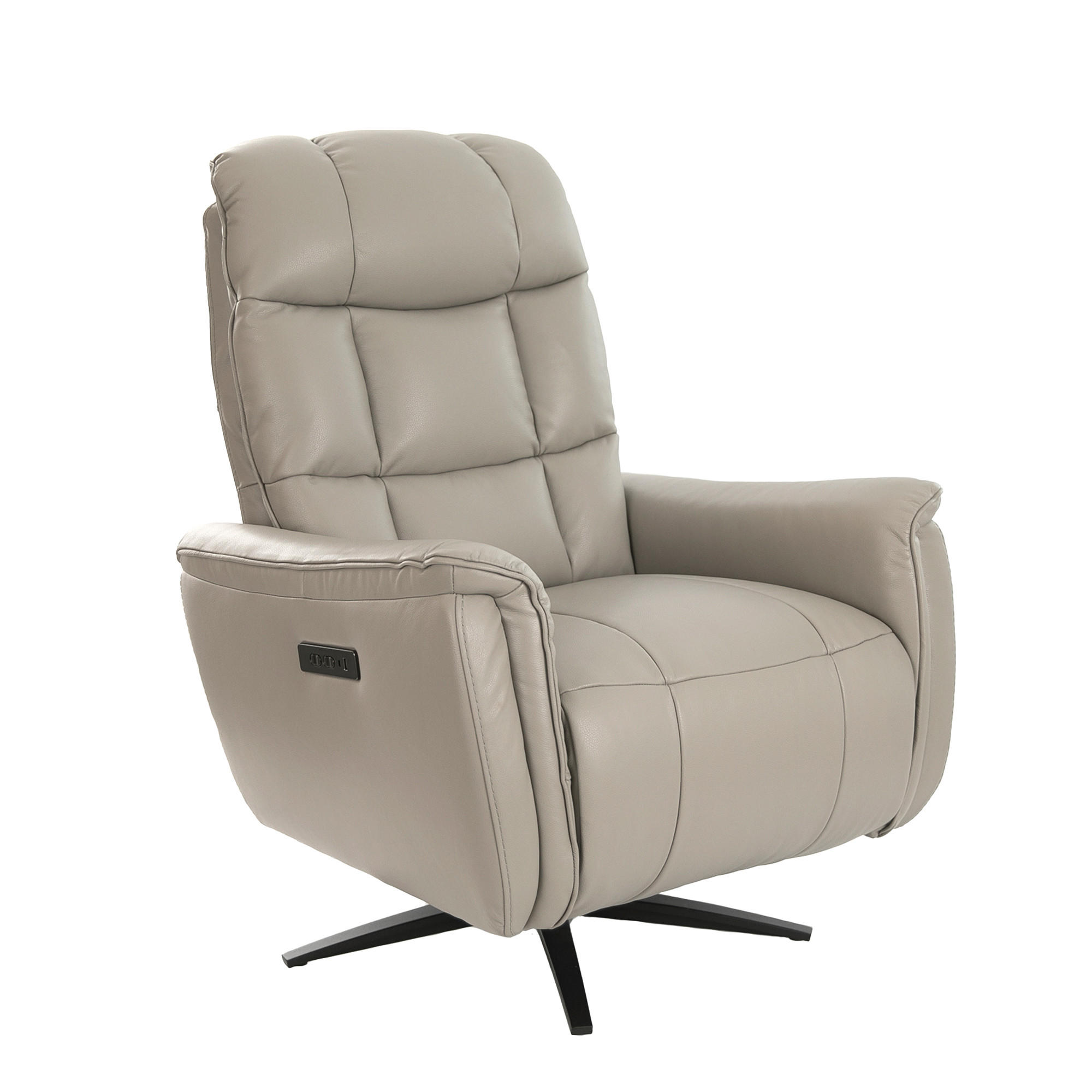 FERNSEHSESSEL Grau Schwarz 85/80/106 cm - Schwarz/Grau, Leder (85/106/80cm) - ANGEL CERDA
