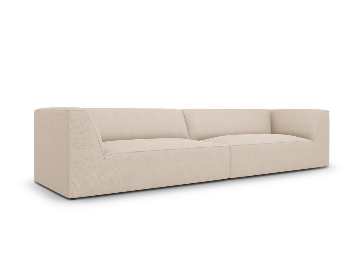 SOFA Ruby aus strukturiertem Stoff beige 4 Sitzplätze - Beige, Textil (302/69/93cm) - Micadoni
