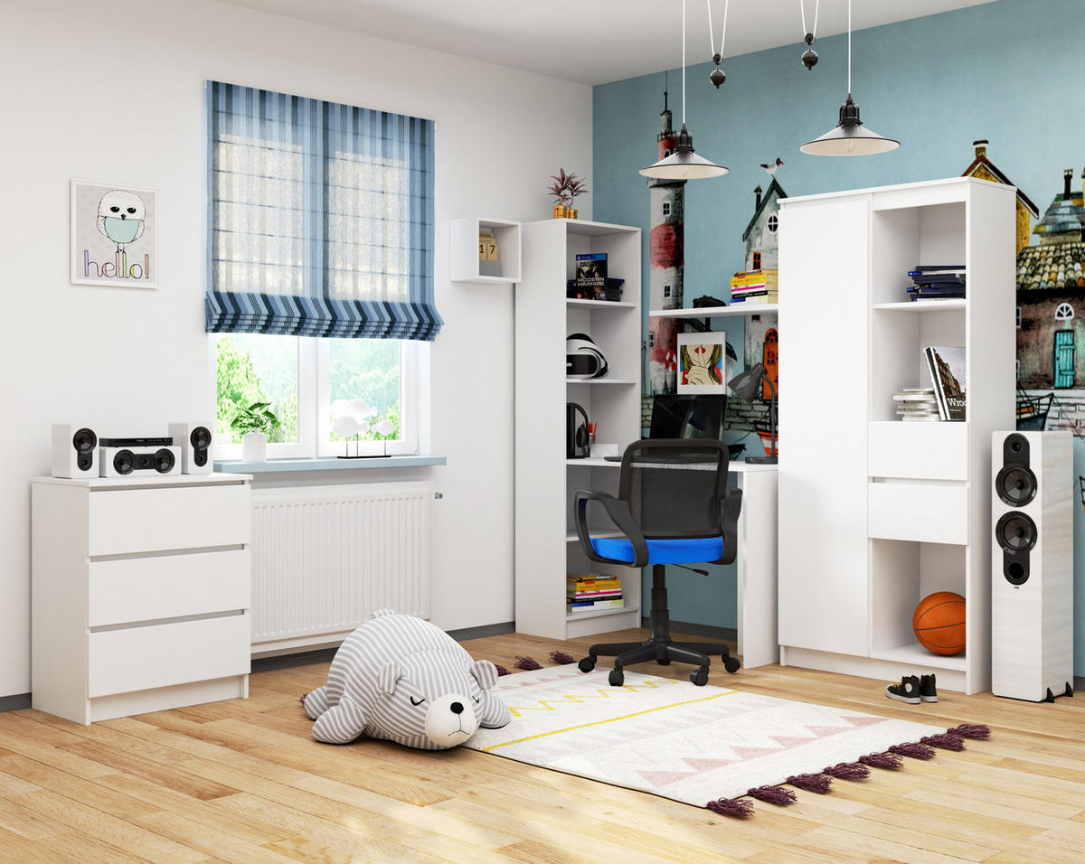 SCHREIBTISCH Weiß 125x50x180 cm - Weiß, Holzwerkstoff (50/125/180cm) - Akord