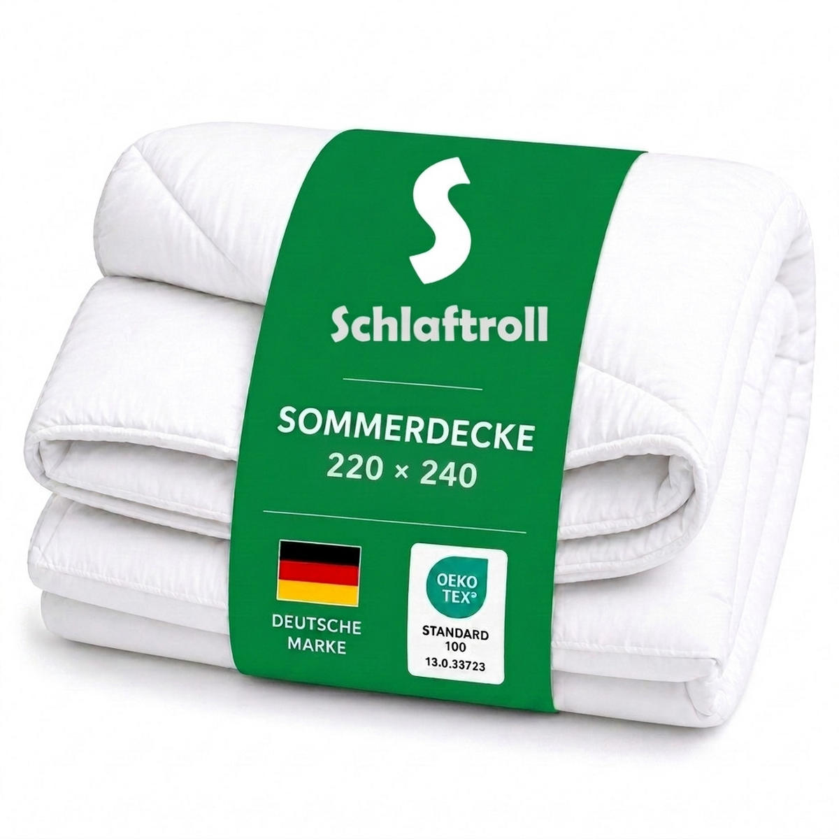 SOMMER Bettdecke 220x240 cm – Leichte Mikrofaser Steppdecke, Atmungsaktiv & Hautfreundlich, Waschbare Sommerdecke in Weiß - Weiß, Textil (220/240cm) - Schlaftroll