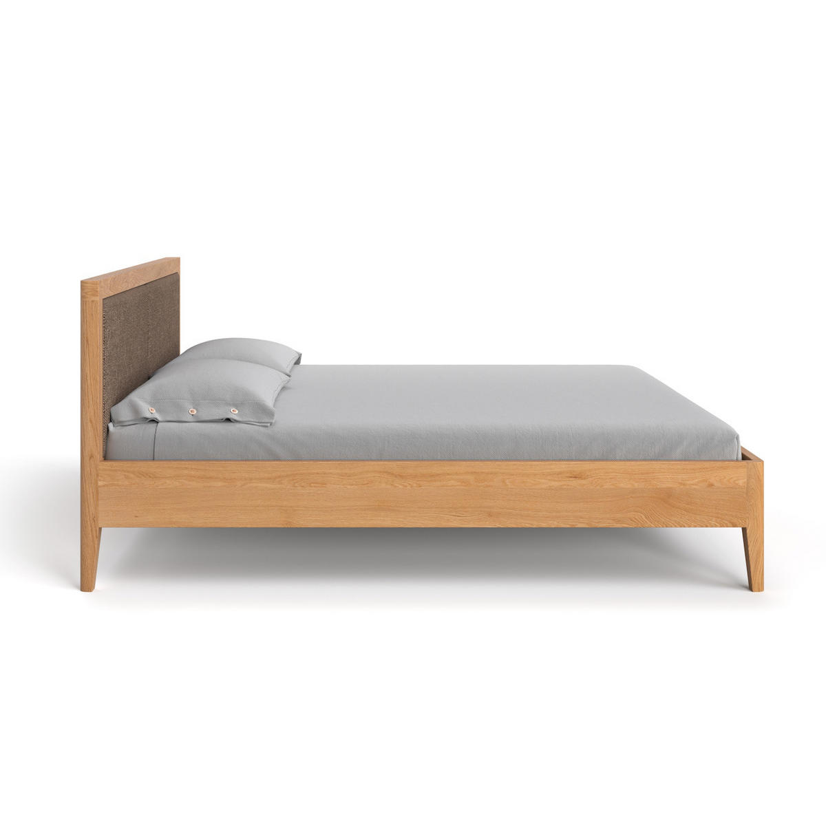 MASSIVHOLZBETT Silva aus Eiche 200x220 cm, Storm 18 - Eichefarben/Naturfarben, Holz (200/220cm) - Danzz