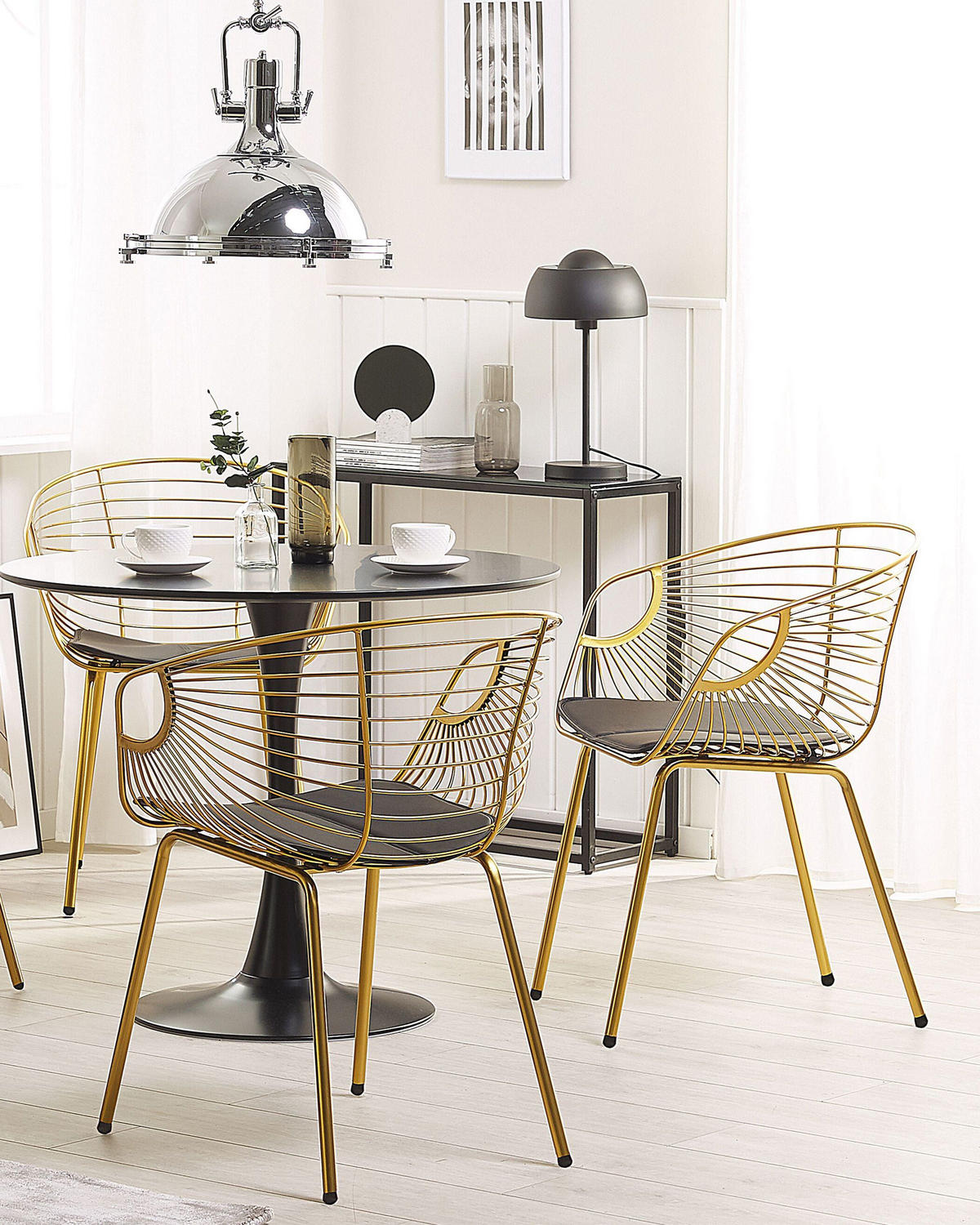 METALLSTUHL 2er-Set Gold Hoback - Goldfarben, Textil/Metall (60/79/56cm) - Beliani