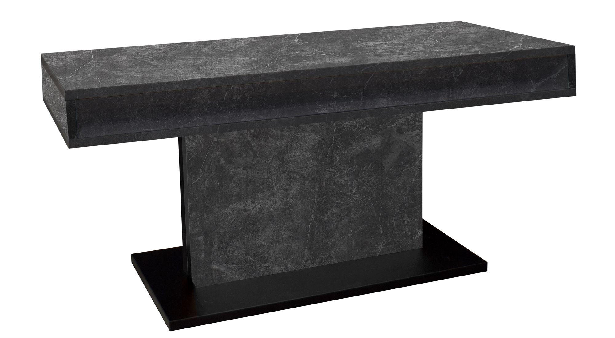 COUCHTISCH Höhenverstellbar Else 2 110x59x60 Holz Keramikoptik Grau - Schwarz/Grau, Holzwerkstoff (110/60/59cm) - 58aufmkessel