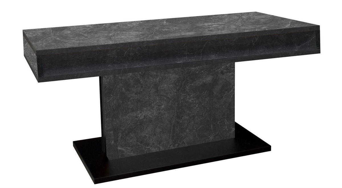 COUCHTISCH Höhenverstellbar Else 2 110x59x60 Holz Keramikoptik Grau - Schwarz/Grau, Holzwerkstoff (110/60/59cm) - 58aufmkessel