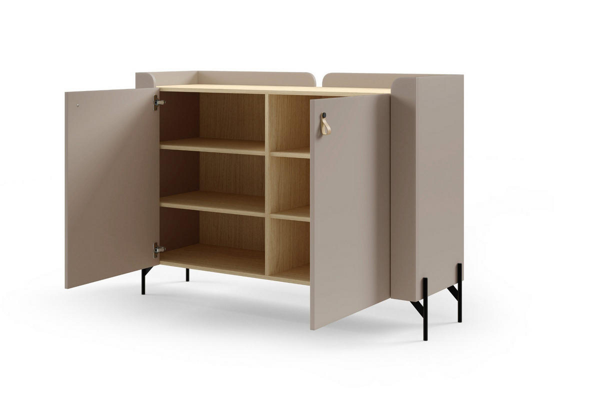 KOMMODE SOVI 06 130 / 95 / 42 cm in Porcini / Eiche Mavelie - Greige/Eichefarben, Holzwerkstoff (130/95/42cm) - Deine Möbel 24