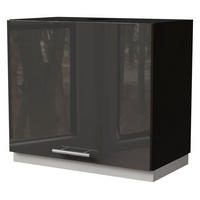 WRASENSCHRANK Essen W8/60 Graphit Hochglanz / Schwarz Matt 60 / 32,5 / 50cm - Schwarz/Graphitfarben, Holz/Holzwerkstoff (60/50/32.5cm) - Feldmann-Wohnen