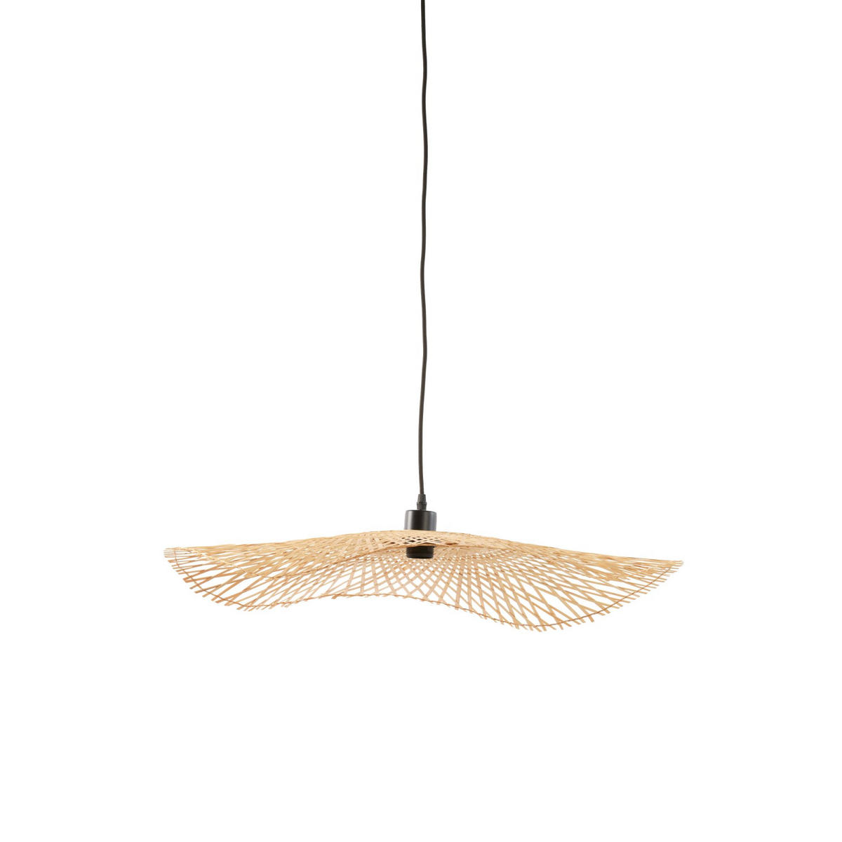 PENDELLEUCHTE Liene Bambus Natürlich 65/65/10 cm - Naturfarben, Holz (65/65/10cm) - Luqaza