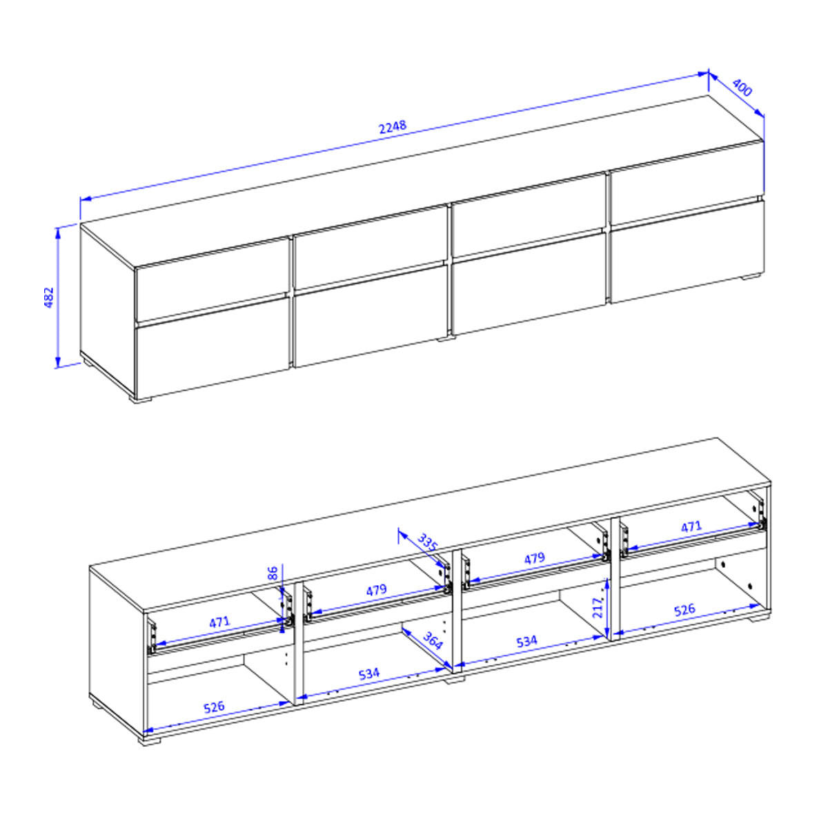 TV STOLÍK Lilia Drevo - hnedá, kompozitné drevo (225/48/40cm) - Petits-meubles