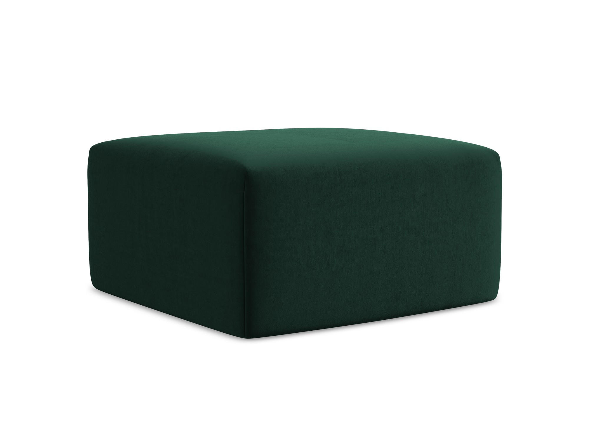 POUF Samt Stoff Grün - Dunkelgrün/Schwarz, Holzwerkstoff/Kunststoff (75/37/75cm) - Makamii