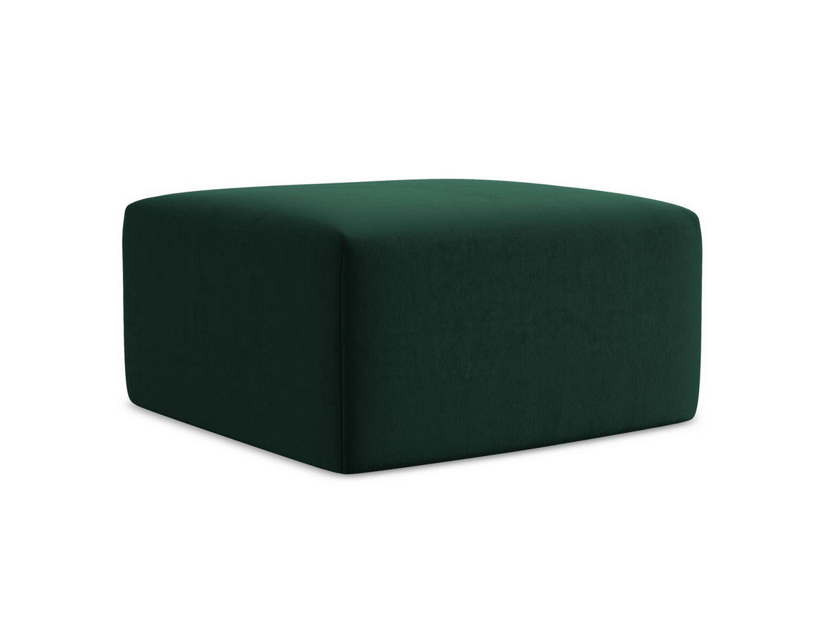 POUF Samt Stoff Grün - Dunkelgrün/Schwarz, Holzwerkstoff/Kunststoff (75/37/75cm) - Makamii