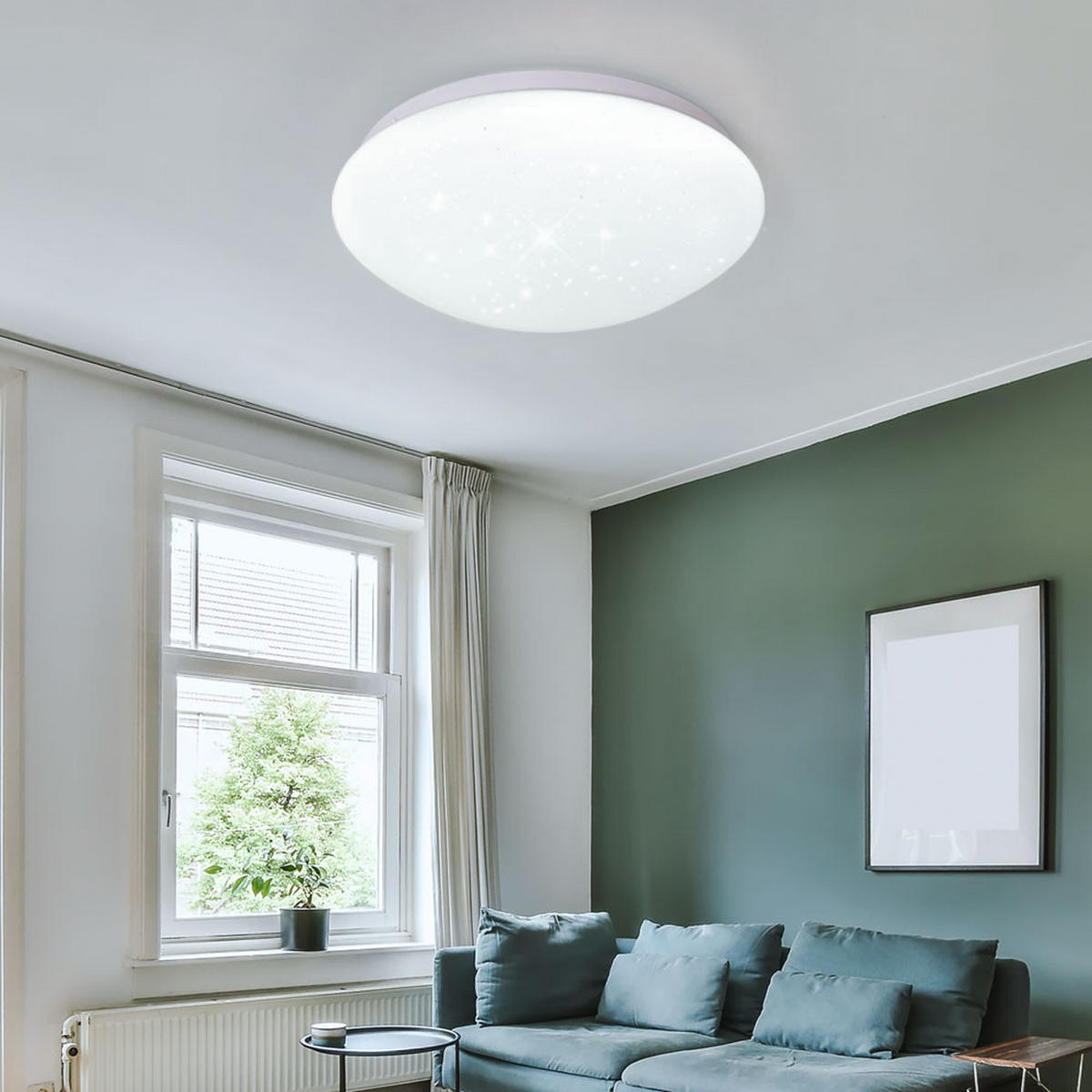 LED DECKENLEUCHTE Weiß Sternenhimmel Effekt - Weiß, Metall (26/9.2/9.2cm)