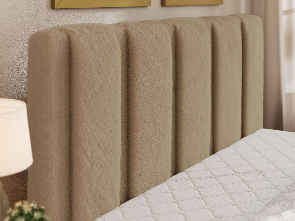 ČALÚNENÁ POSTEĽ SAVINO CLASSIC 140/200 - Béžová Plyš - Matrac Pocket - čierna/béžová, textil/plast (140/200cm) - MKS