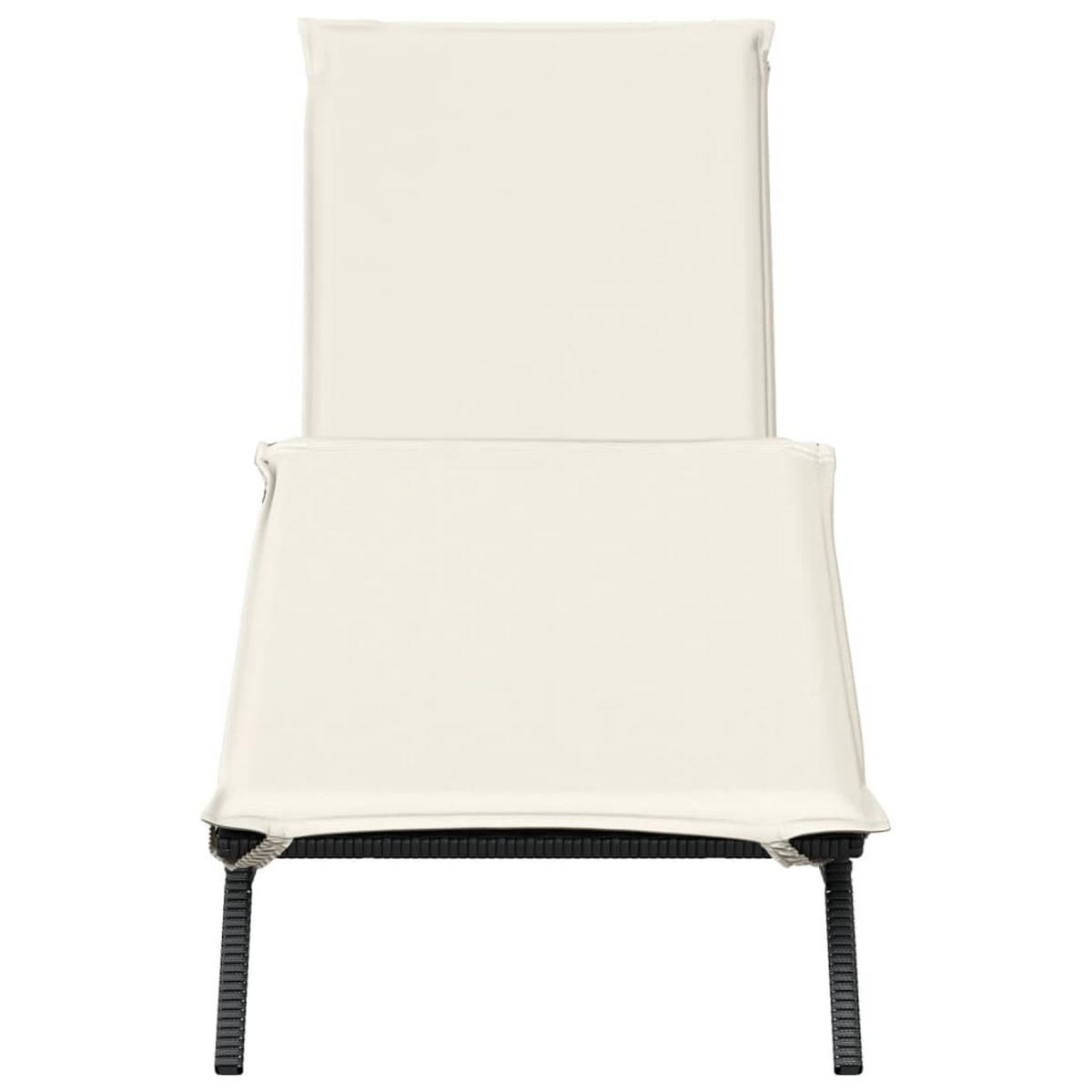 SONNENLIEGE Mit Auflage Schwarz Poly-Rattan - Schwarz, Kunststoff (59/85/200cm) - vidaXL