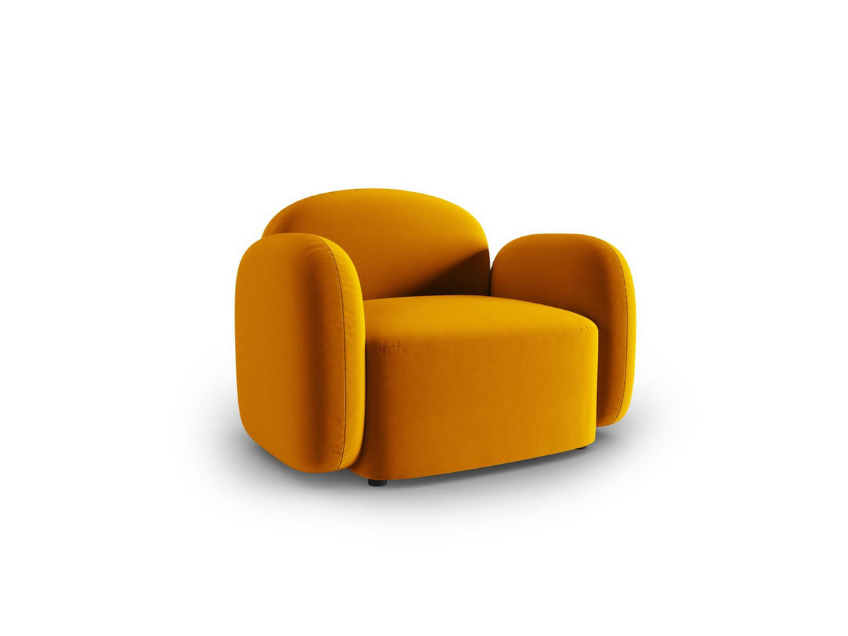 SESSEL Blair aus Samt gelb - Gelb, Textil (87/80/119cm) - Micadoni
