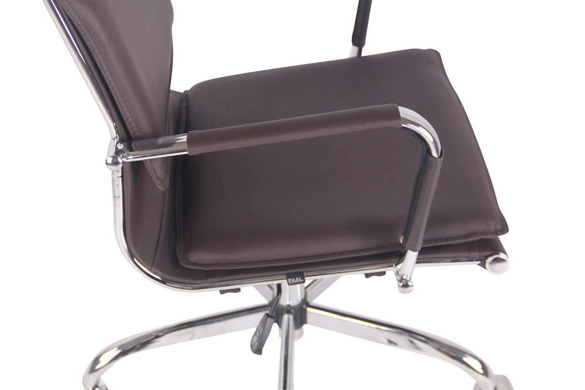 BÜROSTUHL Beta, Kunstleder Coffee - Cappuccino, Textil/Metall (58/120/63cm) - TPFLiving