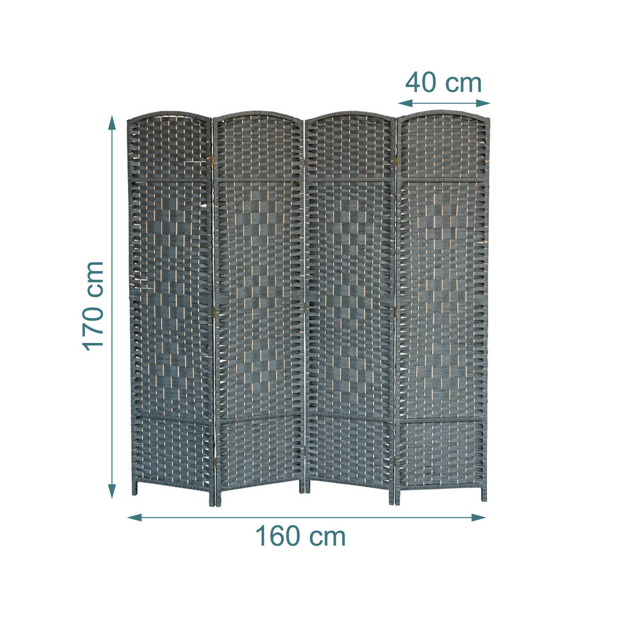 PARAVENT - Grau, Holz/Papier (160/170/2cm) - Relaxdays