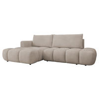 ECKSOFA Soffi, Seite: Links - Beige/Schwarz, Holz/Kunststoff (283/166cm) - MIRJAN24