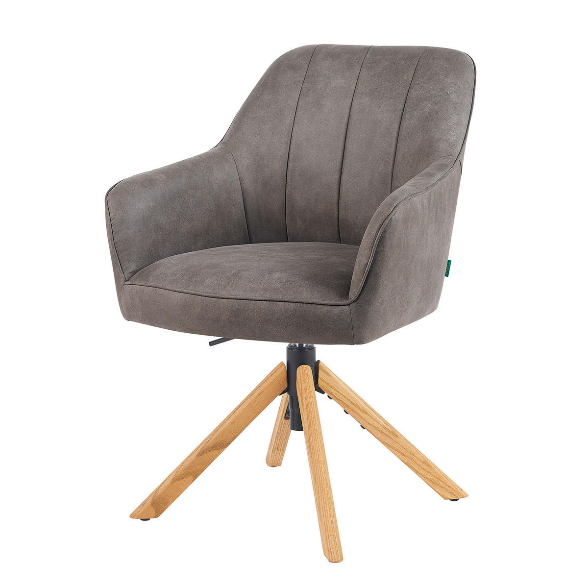 BÜROSTUHL Mika-Jaro - Honigeiche/Taupe, Eichenholz/Holz (60/88/65cm) - DUBI Möbel