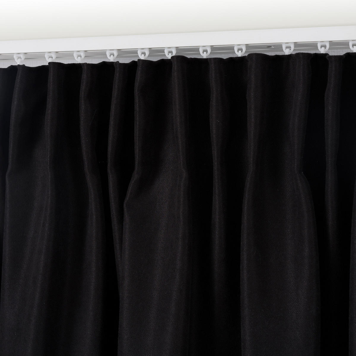 FERTIGVORHANG mit Schlaufenband schwarz 140 x 280 cm - Schwarz, Textil (140/280/1cm) - Dekoria
