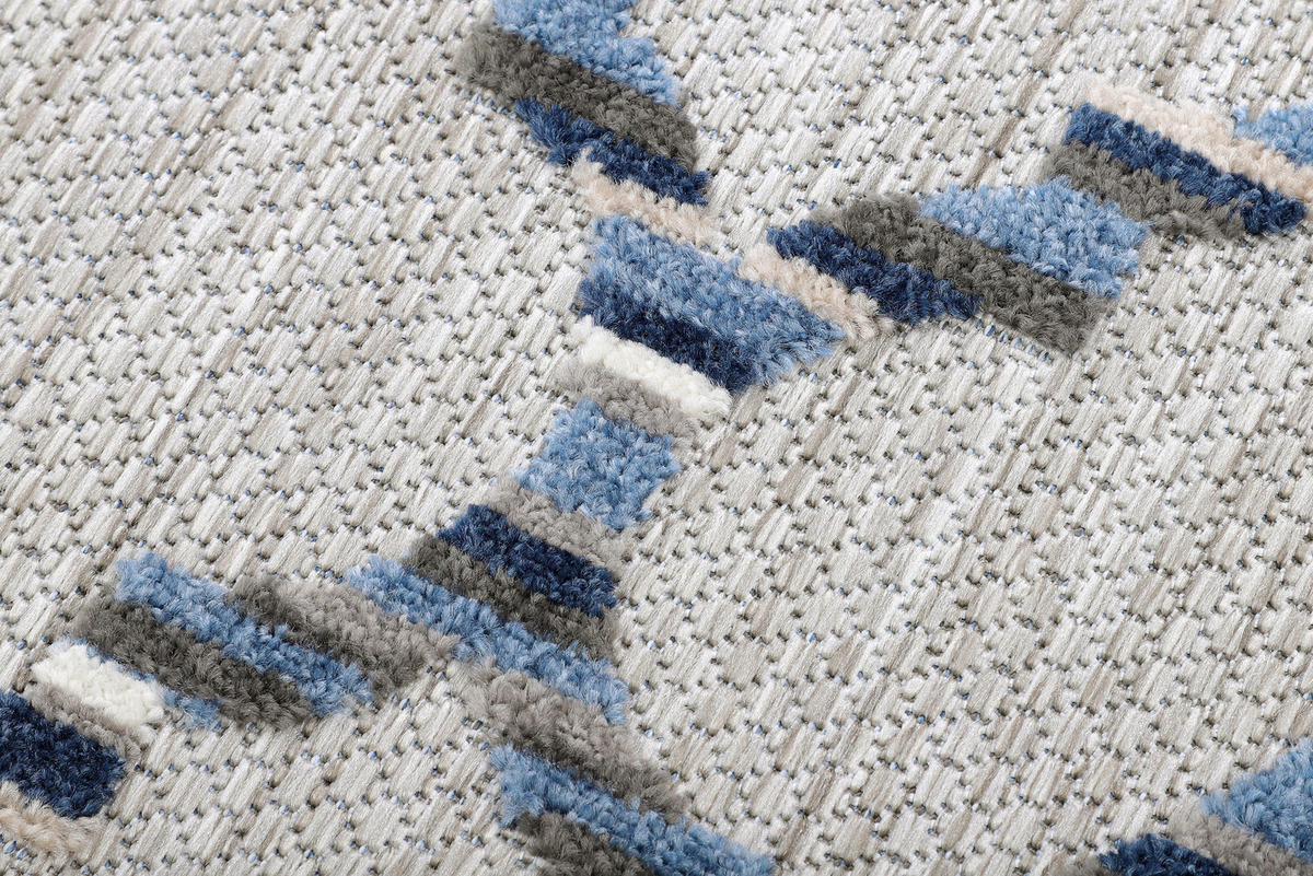 TEPPICH PATIO rund Blaugrau 200/200 cm - Blaugrau, Textil (200/200cm) - Tapiso