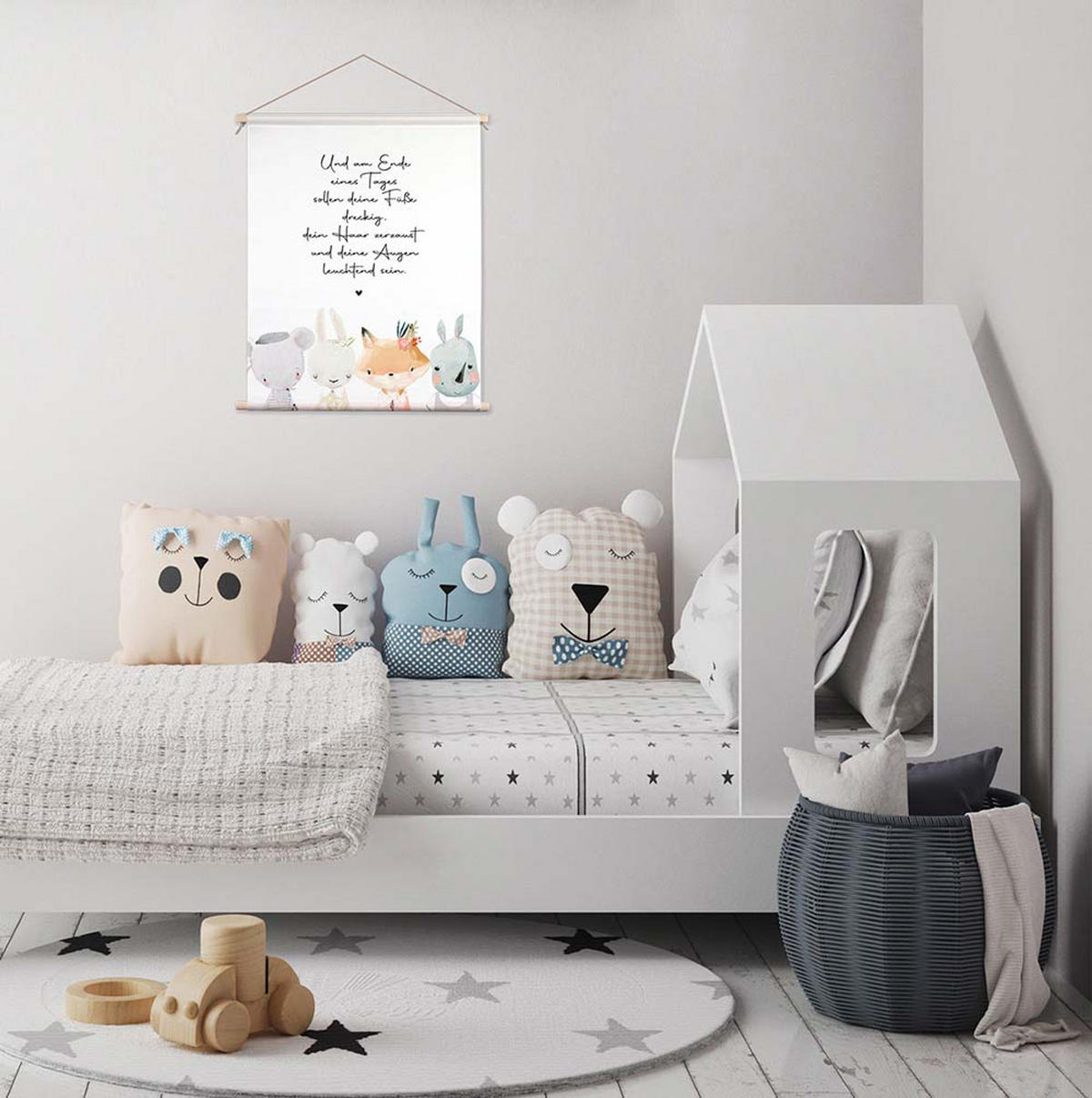 POSTER aus Stoff 40x50 cm Spruch Bild Kinderzimmer - Anthrazit, Textil (40/50/2cm) - artissimo
