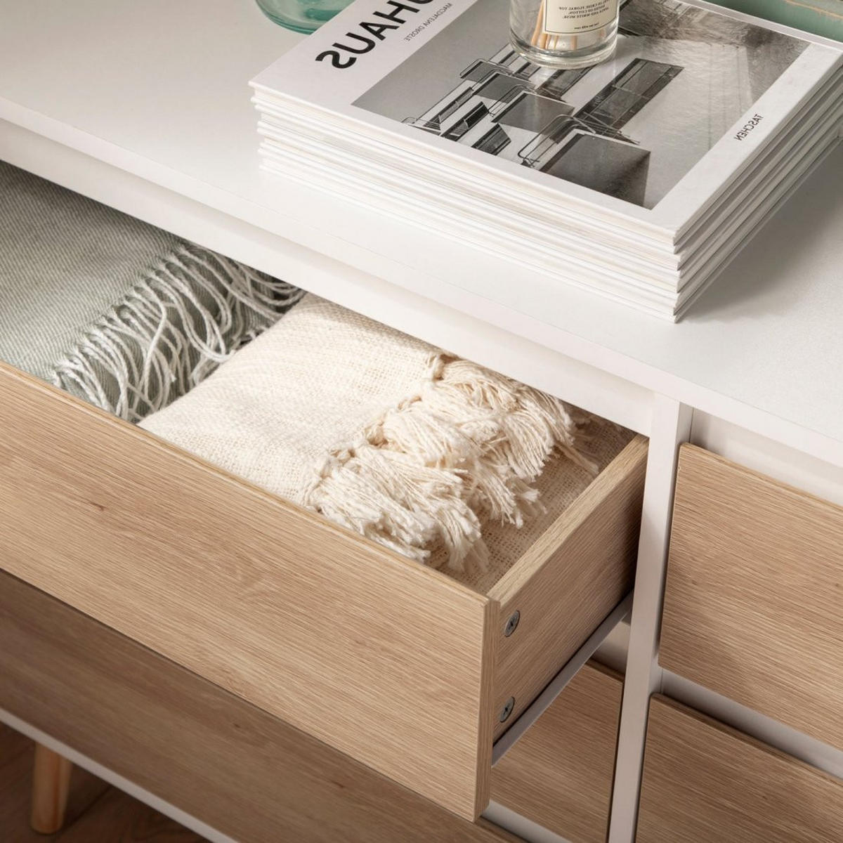 SCHUBLADENKOMMODE DOPPELTE Kemi Zweifarbig 120 cm x 76 cm - Multicolor, Holzwerkstoff (120/76/40cm)