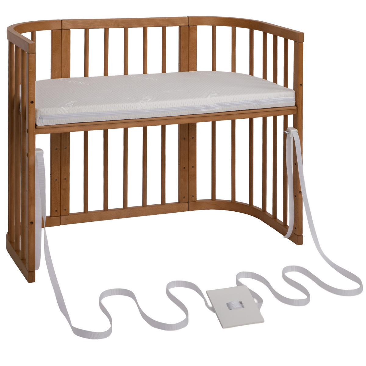 BABYBETT VINTAGE, 5in1 mit Matratze - Braun, Holz (65.5/92cm) - waldin