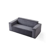 2-SITZER-SOFA DE-33868 Tiefsitz und Cordstoff Grau - Grau, Textil (178/70/86cm) - ComfortXL