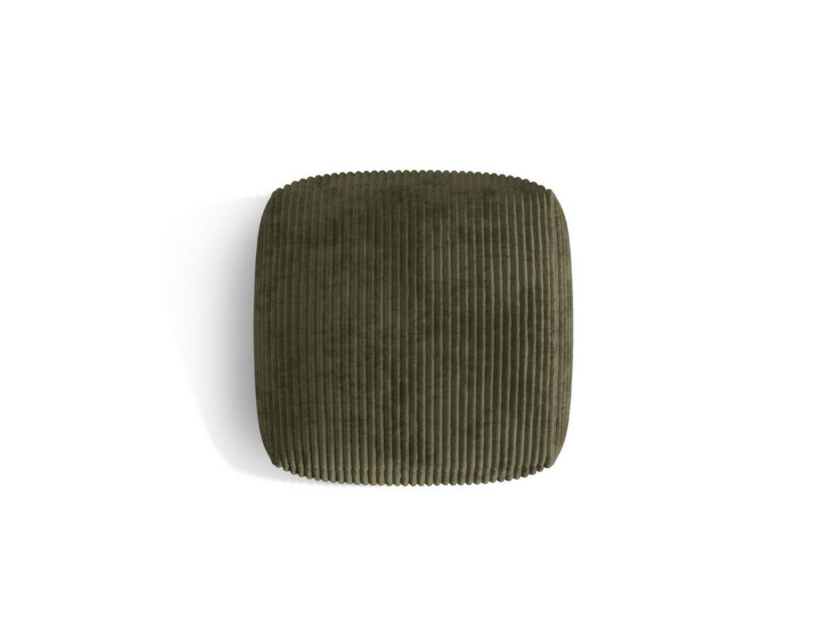 POUF Martina aus Cord moosgrün - Salbeigrün, Textil (106/44/106cm) - Micadoni
