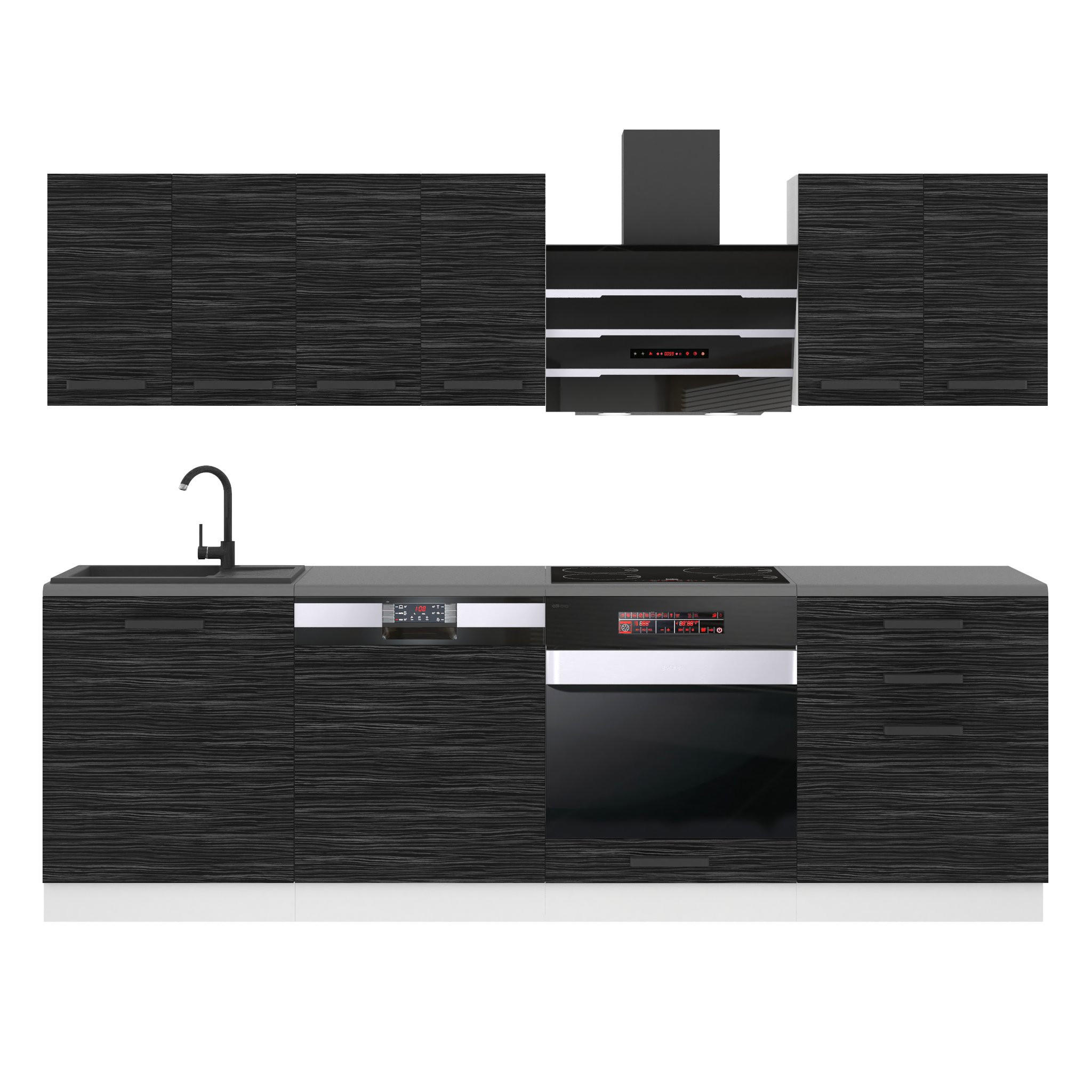 B BELINI GROUP KUCHYŇSKÁ LINKA Susan 240 cm, s pracovními deskami, Královský eben