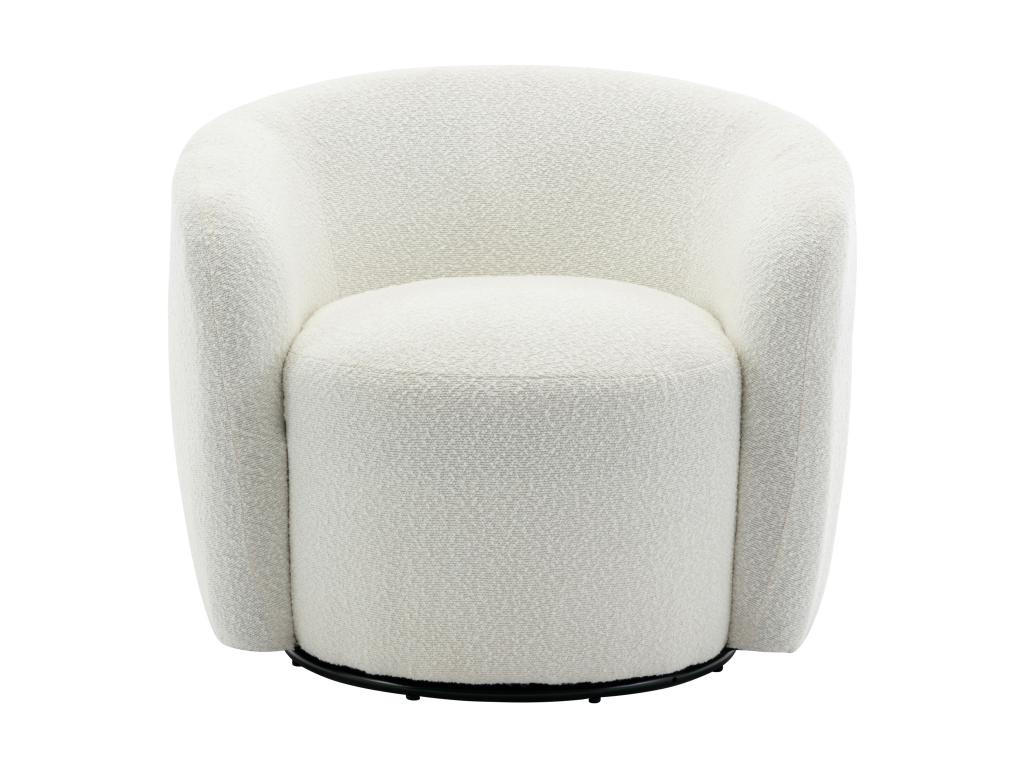 DREHSESSEL - Bouclé-Stoff - Weiß - VEREIDE - Weiß, Textil (76/67/80cm) - Vente-Unique