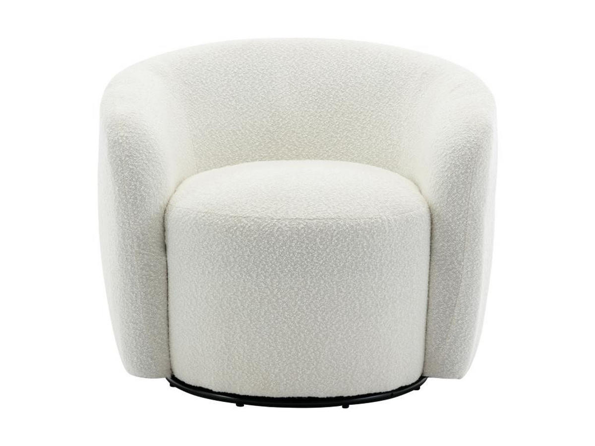 DREHSESSEL - Bouclé-Stoff - Weiß - VEREIDE - Weiß, Textil (76/67/80cm) - Vente-Unique