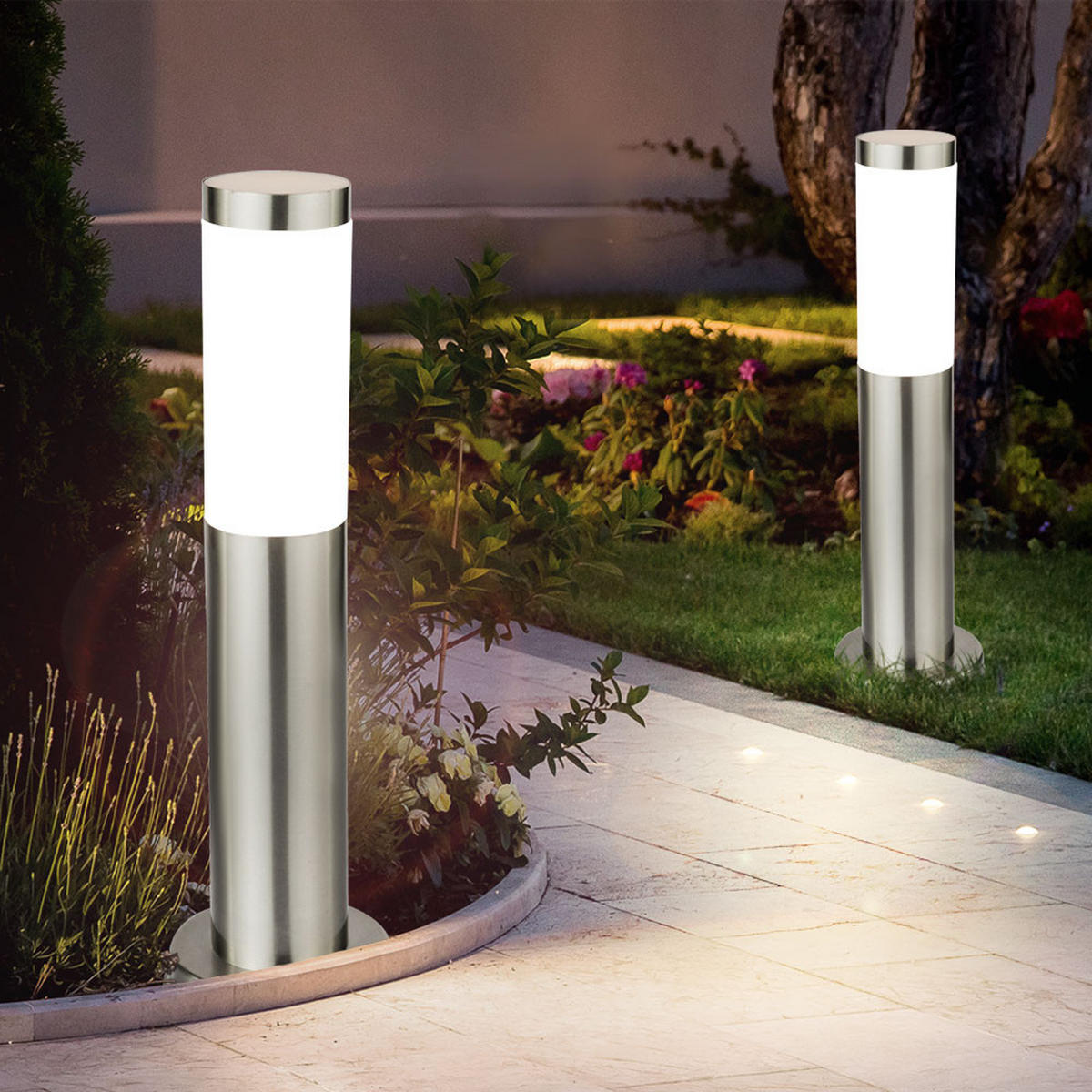 LED STEHLEUCHTE Silber Modern - Silberfarben, Metall (7.8/7.8/45cm) - Globo Lighting