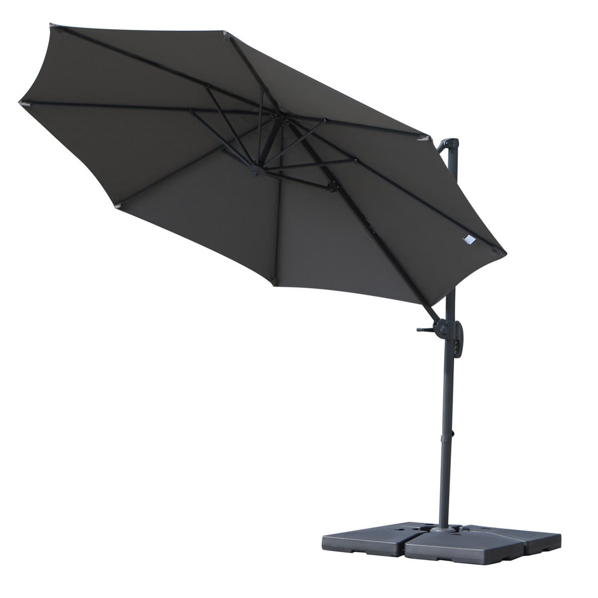 SCHIRMPLATTEN Schwarz 4er-Set 51/51/12 cm - Schwarz, Kunststoff (51/51cm) - PANGIVO