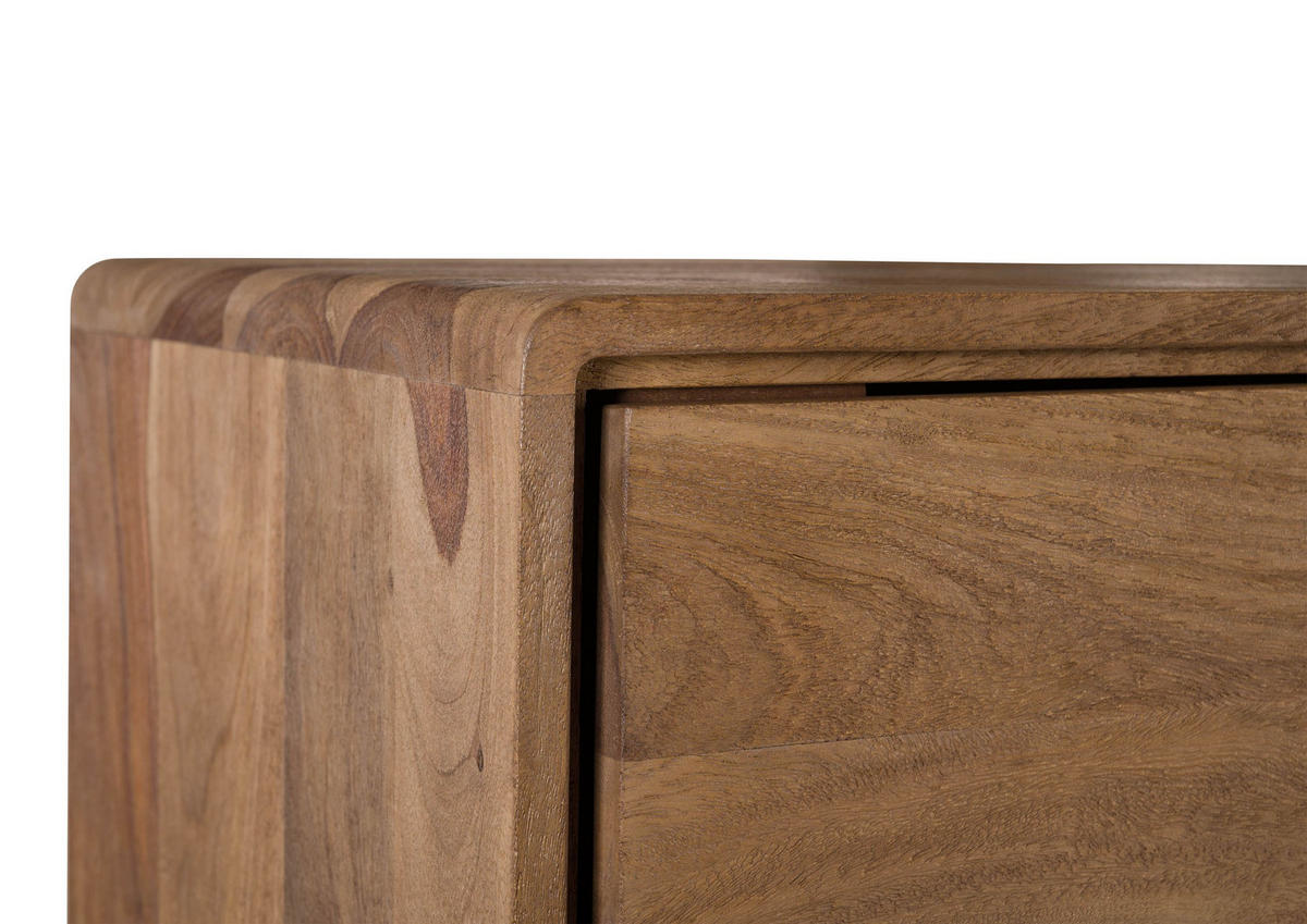 HÄNGESCHRANK Sheesham 50x35x65 natur sandgestrahlt MALMÖ 2 #275 - Braun, Holz (50/65/35cm) - Massivmoebel24